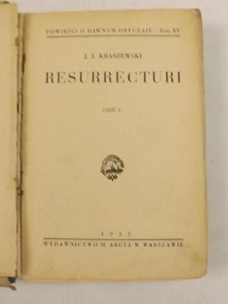 Kraszewski I. - Resurrecturi, 1935 r.