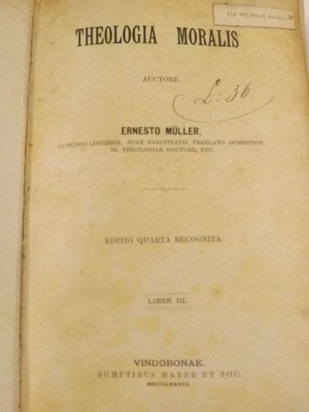 Theologia Moralis, 1887 r.