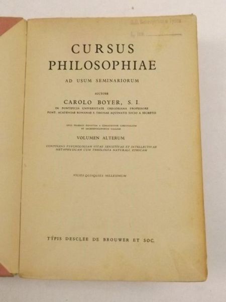 Boyer Carolo - Curus Philosophiae, tom II, 1939 r.