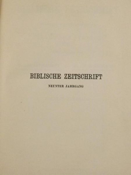 Gottsberg ,    - Biblische Zeitschrift, tom IX, 1911 r.