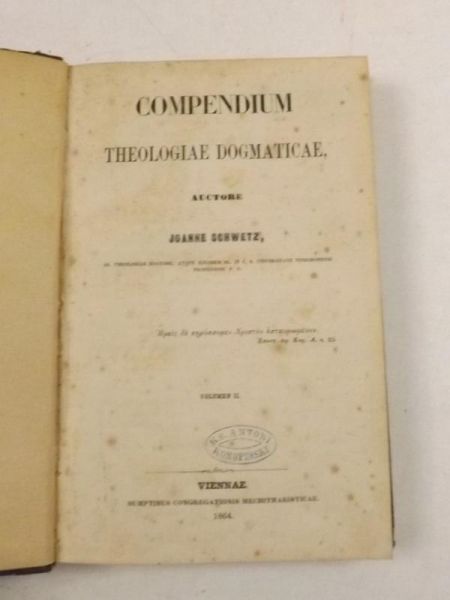 Compendium Theologiae Dogmaticae, 1864 r.