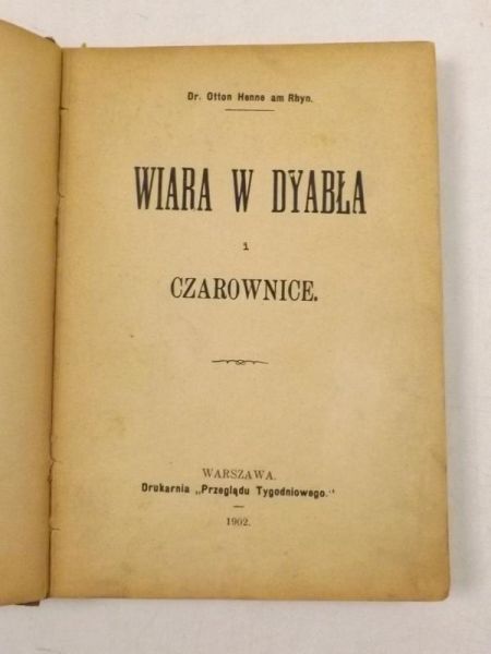 Wiara w dyabła i czarownice, 1902 r.
