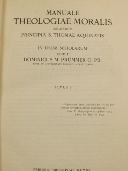 Prummer - Manuale Theologiae Moralis, trzy tomy, 1914 r.