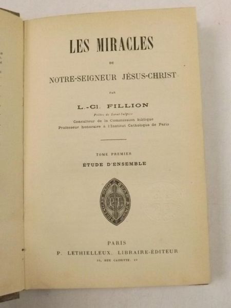 Fillion L. - Les Miracles de Notre-Seigneur Jesus-Christ, 1909 r.