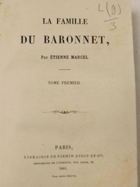 Marcel Etienne - La Famille du Baronnet, t.1, 1881 r.