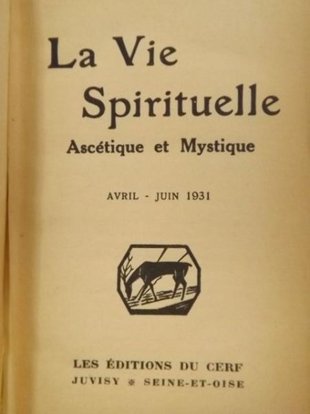 La Vie Spirituelle, tom XXVII, 1931 r.
