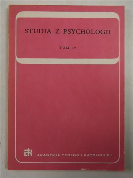Studia z Psychologii, Tom IV