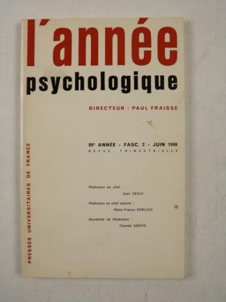 L'annee Psychologique