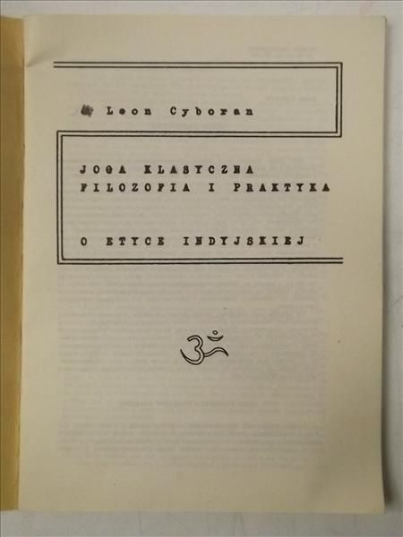 Cyboran Leon - Joga klasyczna. Filozofia i praktyka