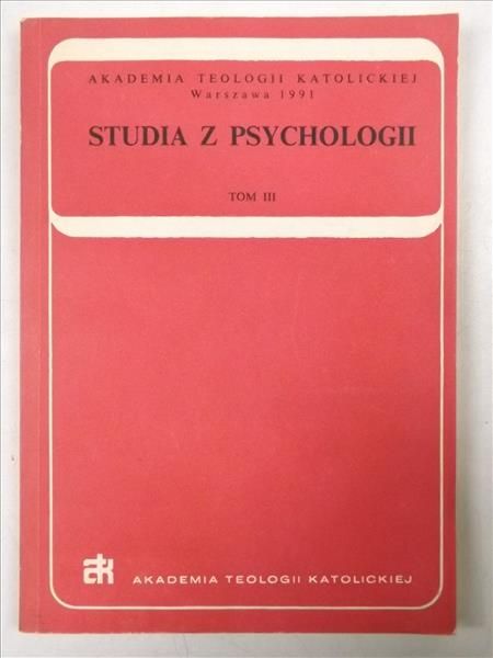 Studia z Psychologii, Tom III
