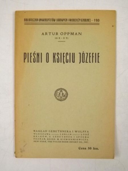 Pieśni o księdzu Józefie, 1918 r.