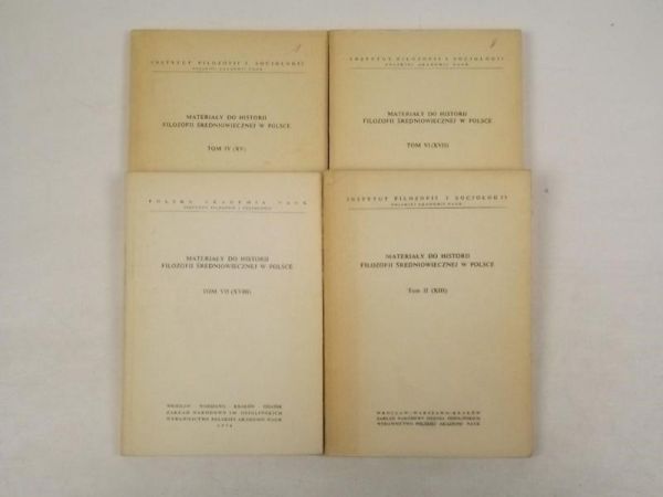 Materiały do historii filozofii średniowiecznej w Polsce, 4 tomy