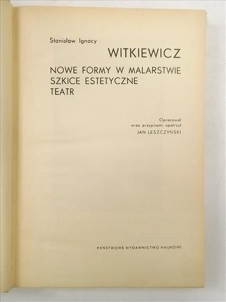 Nowe formy w malarstwie - szkice estetyczne - teatr