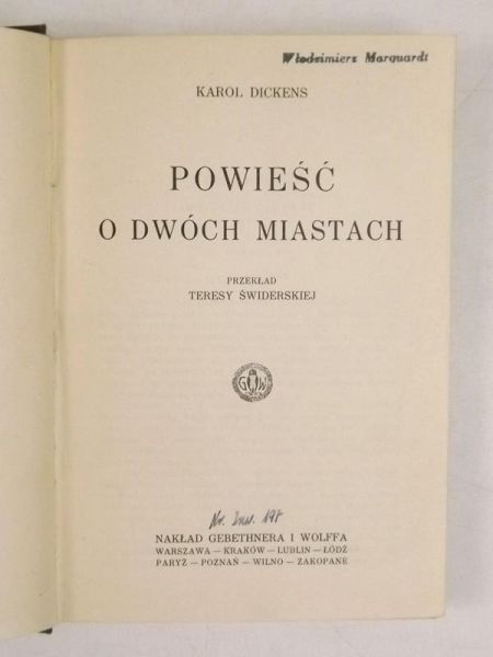 Powieść o dwóch miastach, 1928 r.
