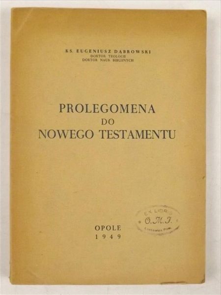 Prolegomena do Nowego Testamentu, 1949 r.