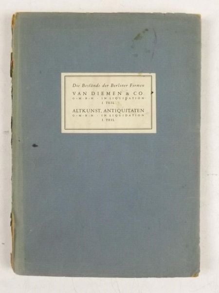 Die Bestände der Berliner Firmen Galerie Van Diemen & Co. GmbH, 1935 r.