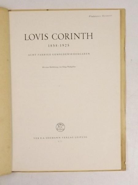 Lovis Corinth 1858 - 1925. Acht Farbige Gemaldewiedergaben