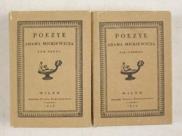 Mickiewicz Adam - Poezye, tomy I-II, miniatura, reprint 1822 r.