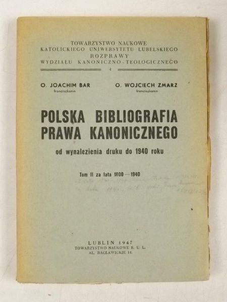 Polska biografia prawa kanonicznego, 1947 r.