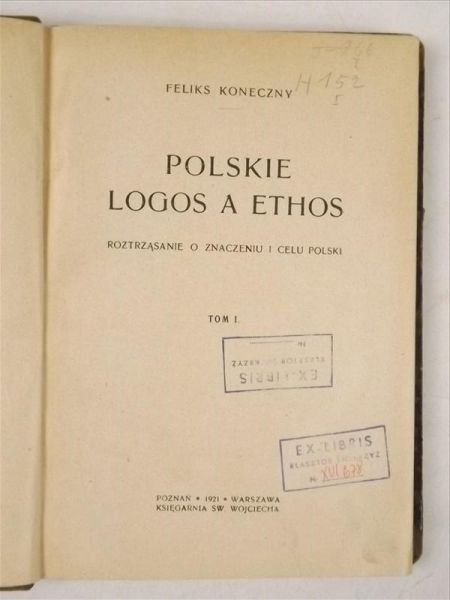 Polskie Logos a Ethos, tom I, 1921 r.
