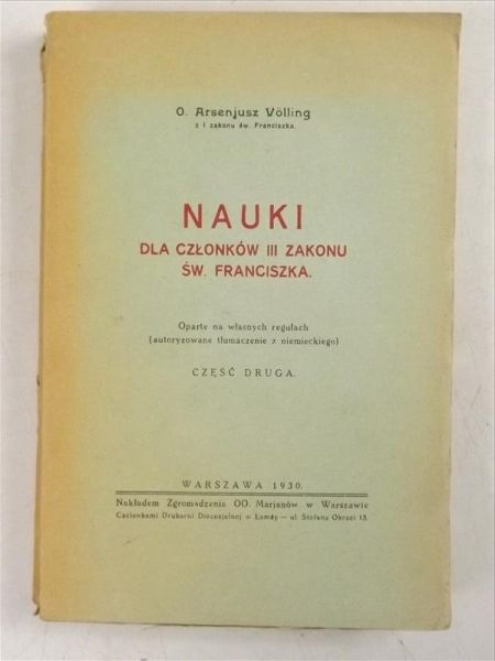 Nauki dla członków III zakonu św. Franciszka, 1930 r.