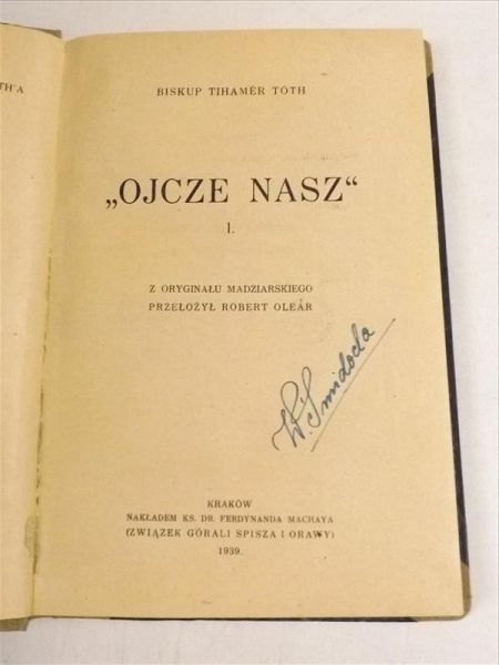 Toth Tihamer - "Ojcze Nasz", 1939 r.