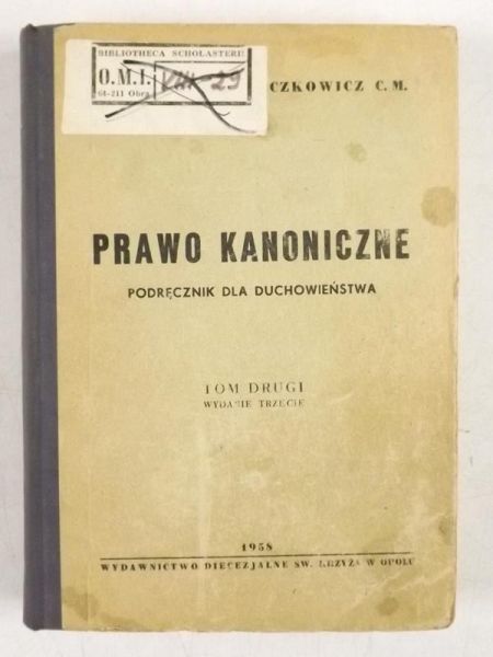 Prawo kanoniczne, podręcznik dla duchowieństwa, tom II