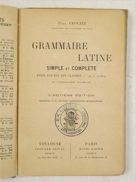 Grammaire Latine,  1925 r.