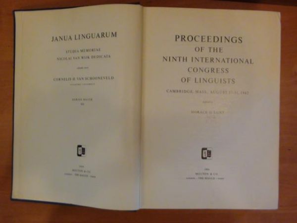 Proceedings of the ninth international congress of linguists - Cambridge 1962