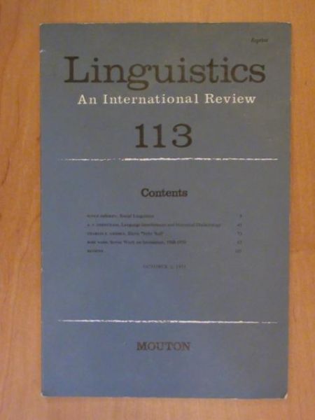 Linguistics - an international review