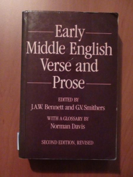 Bennett J. A. W.,    - Early Middle English Verse and Prose
