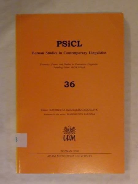 Poznań Studies in Contemporary Linguistics, number 36