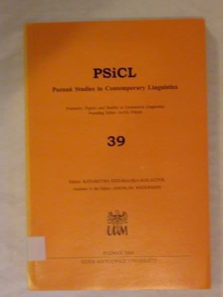 Poznań Studies in Contemporary Linguistics, number 39
