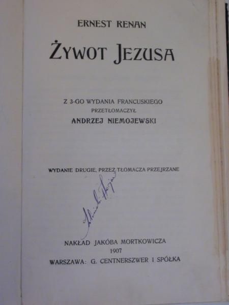 Renan Ernest - Żywot Jezusa 1907