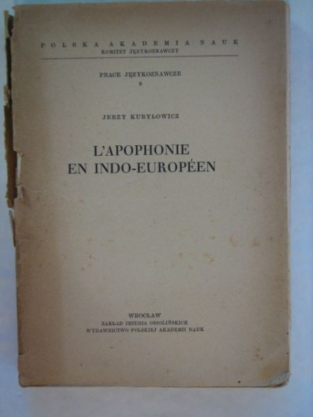 L'Apophonie En Indo-Europeen