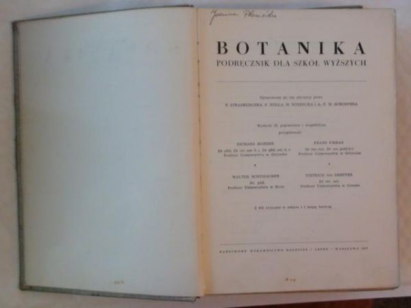 Harder Richard, Fibras Franz - Botanika podręcznik dla szkół wyższych