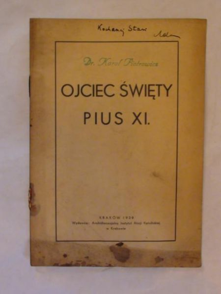Ojciec święty Pius XI 1939r.