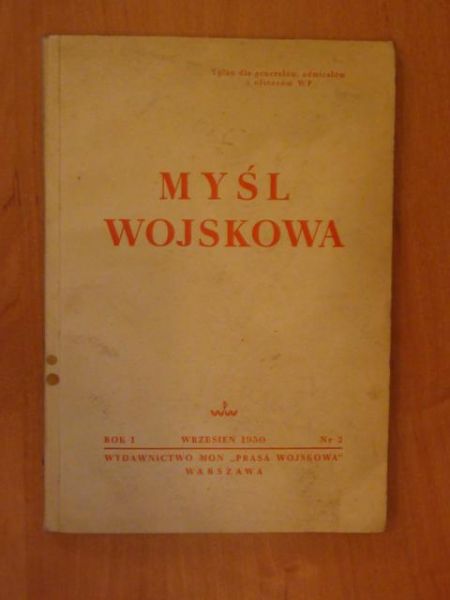 Myśl wojskowa - miesięcznik - Rok I wrzesień 1950 Nr 2