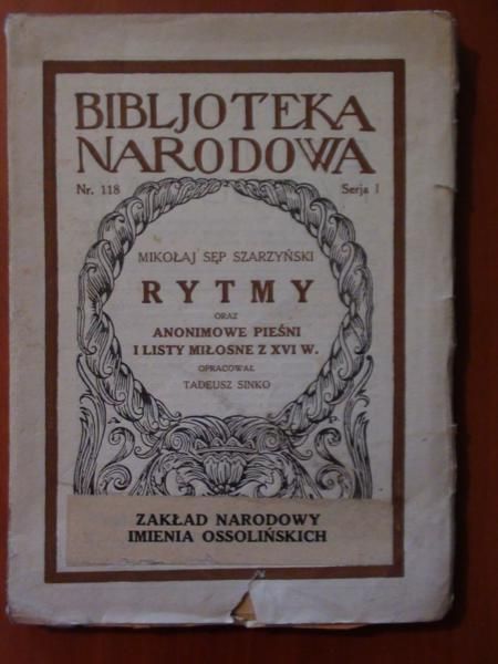 Rytmy oraz anonimowe pieśni i listy miłosne 1928 r.