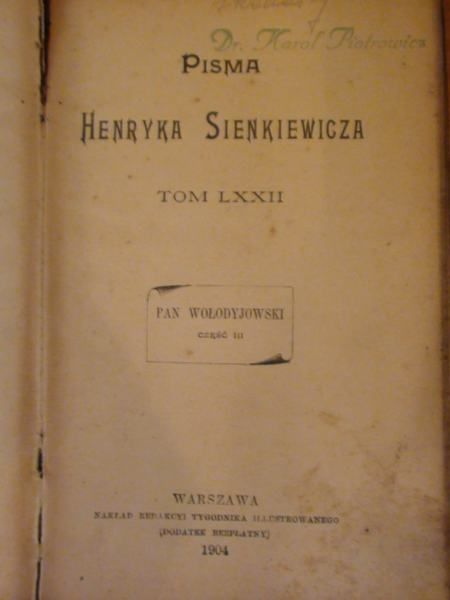 Pisma.Tom LXXII, 1904 r.