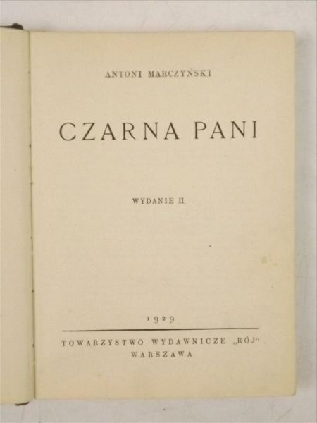 Marczyński Antoni - Czarna pani, 1929 r.