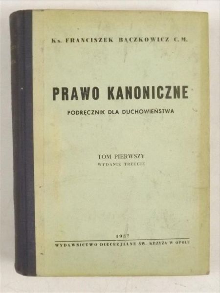 Prawo kanonicze, Tom I