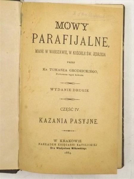 Mowy parafijalne, cz. IV, 1884 r.