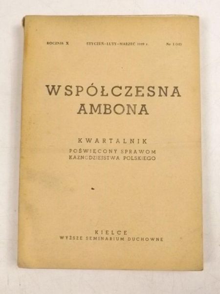 Współczesna ambona, kwartalnik, styczeń-luty-marzec 1959 r.