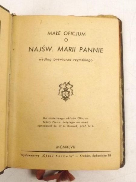 Klawek A. (opr.) - Małe Oficjum o Najświętszej Marii Pannie, 1947 r.