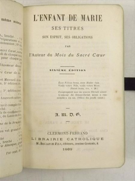 L' Enfant De Marie Ses Titres, 1889 r.