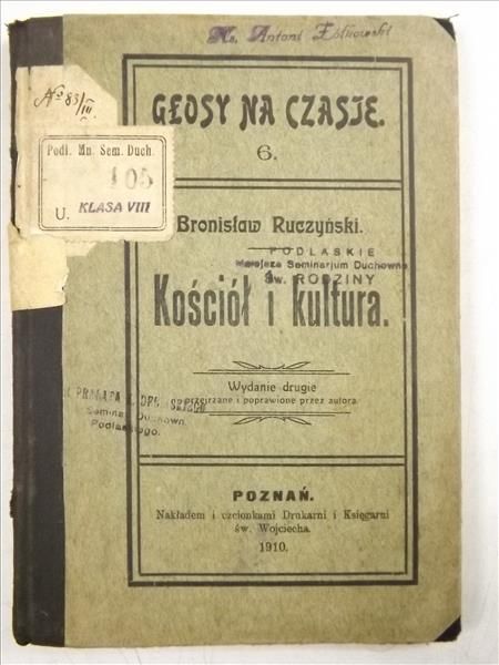 Kościół i kultura, 1910 r.