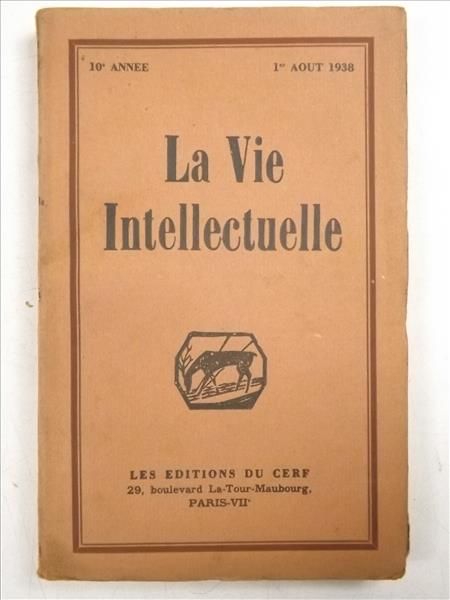 La Vie Intellectuelle, 1938 r.