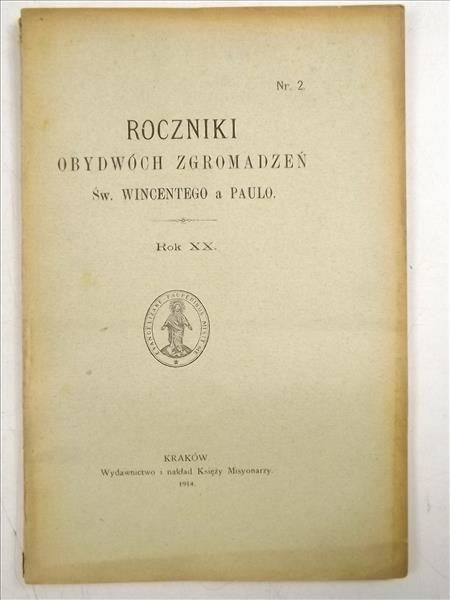 Paulo Wincenty - Roczniki obydwóch zgromadzeń, nr. 2, 1914 r.