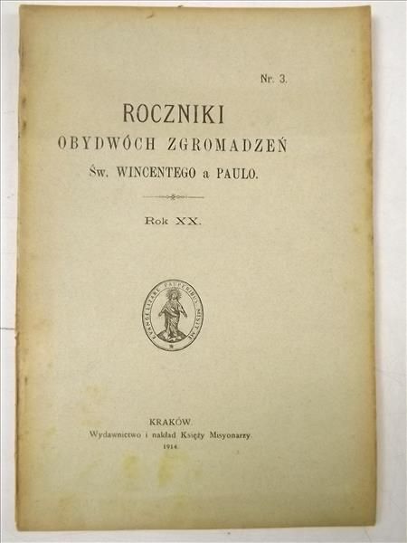 Paulo Wincenty - Roczniki obydwóch zgromadzeń, nr. 3, 1914 r.